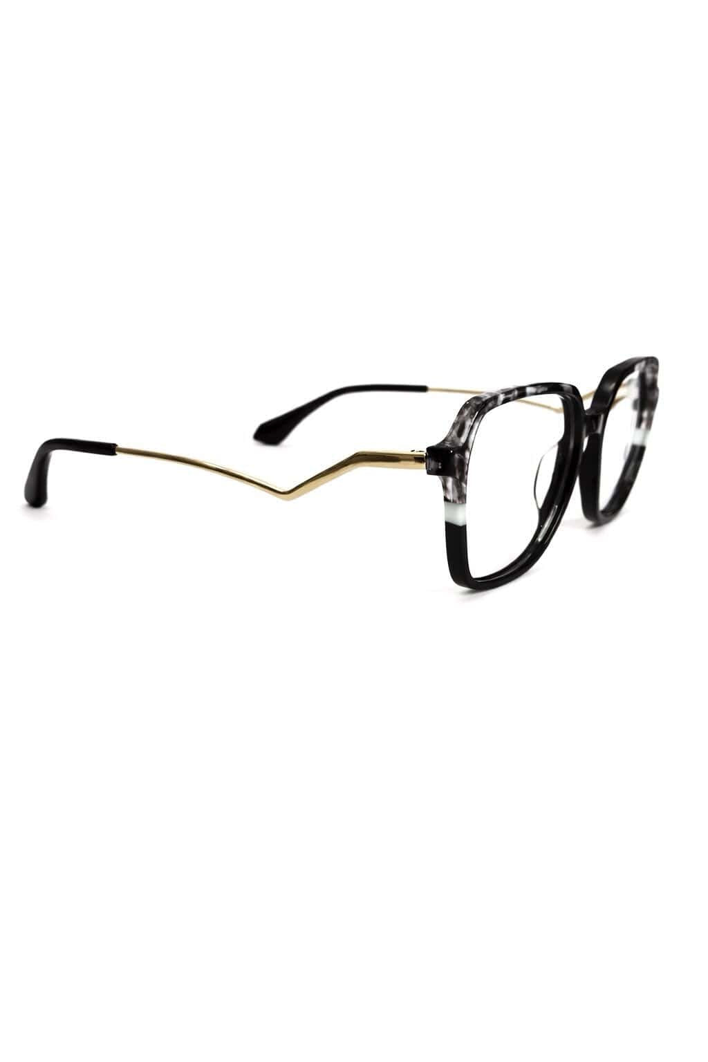 Lunettes de vue carrées noir marbré