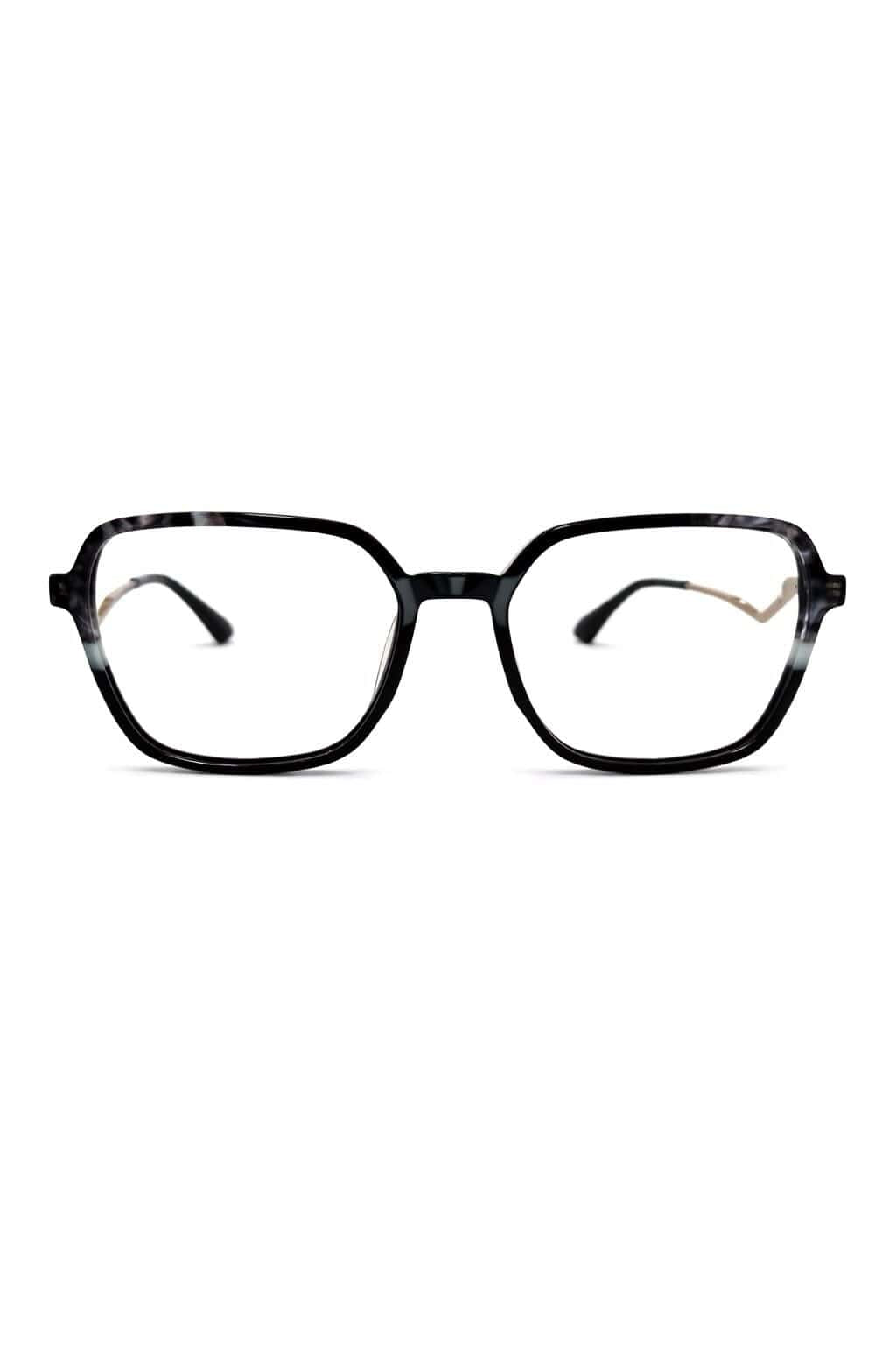 Lunettes de vue carrées noir marbré