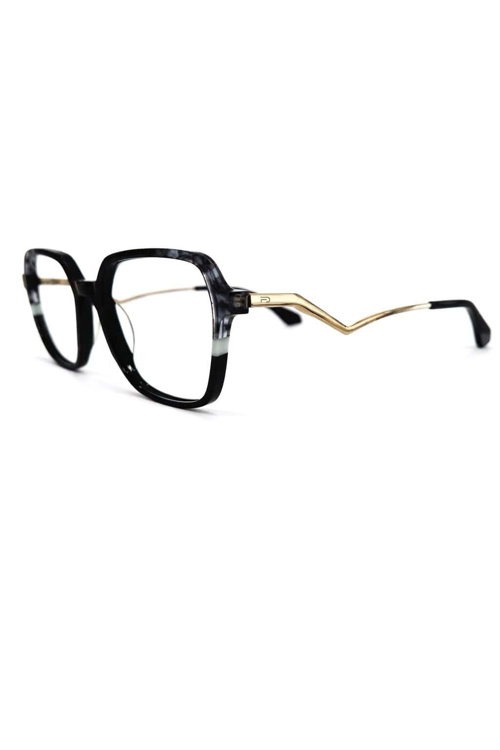 Lunettes de vue carrées noir marbré