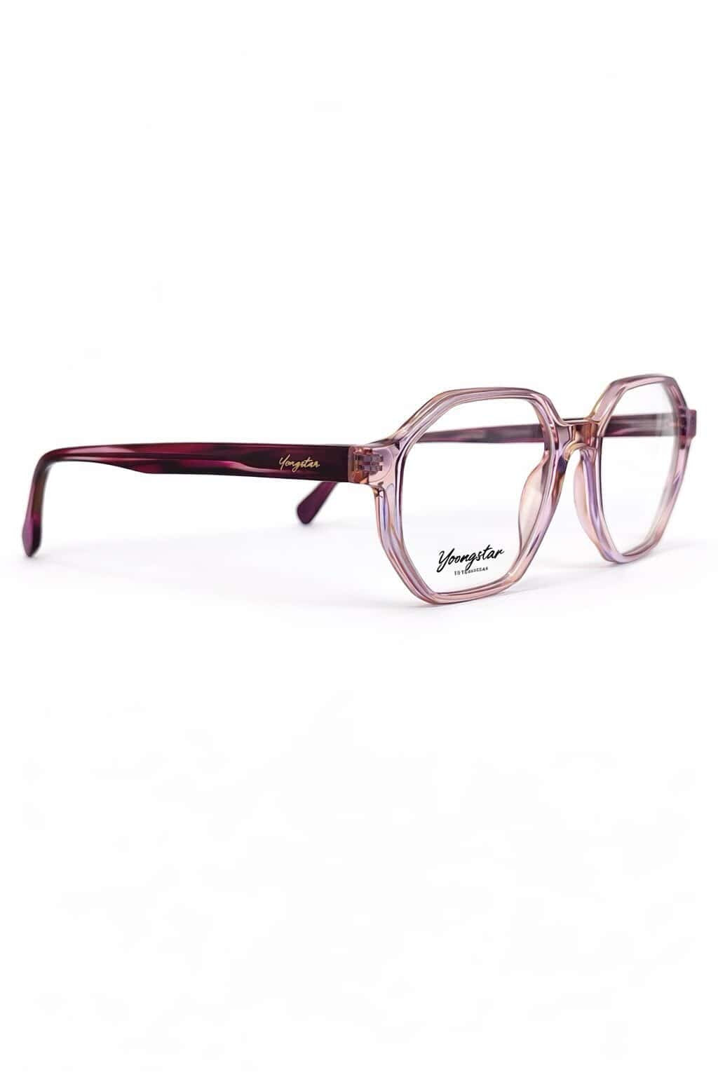 Lunettes de vue femme carrées rose transparent tendance