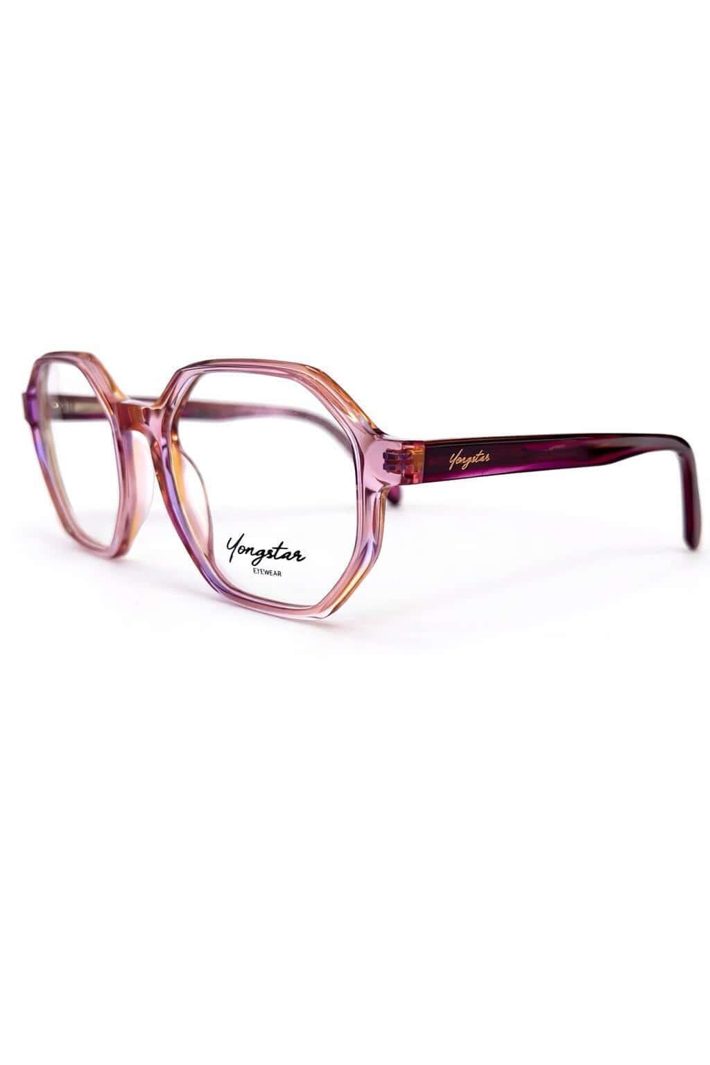Lunettes de vue femme carrées rose transparent tendance