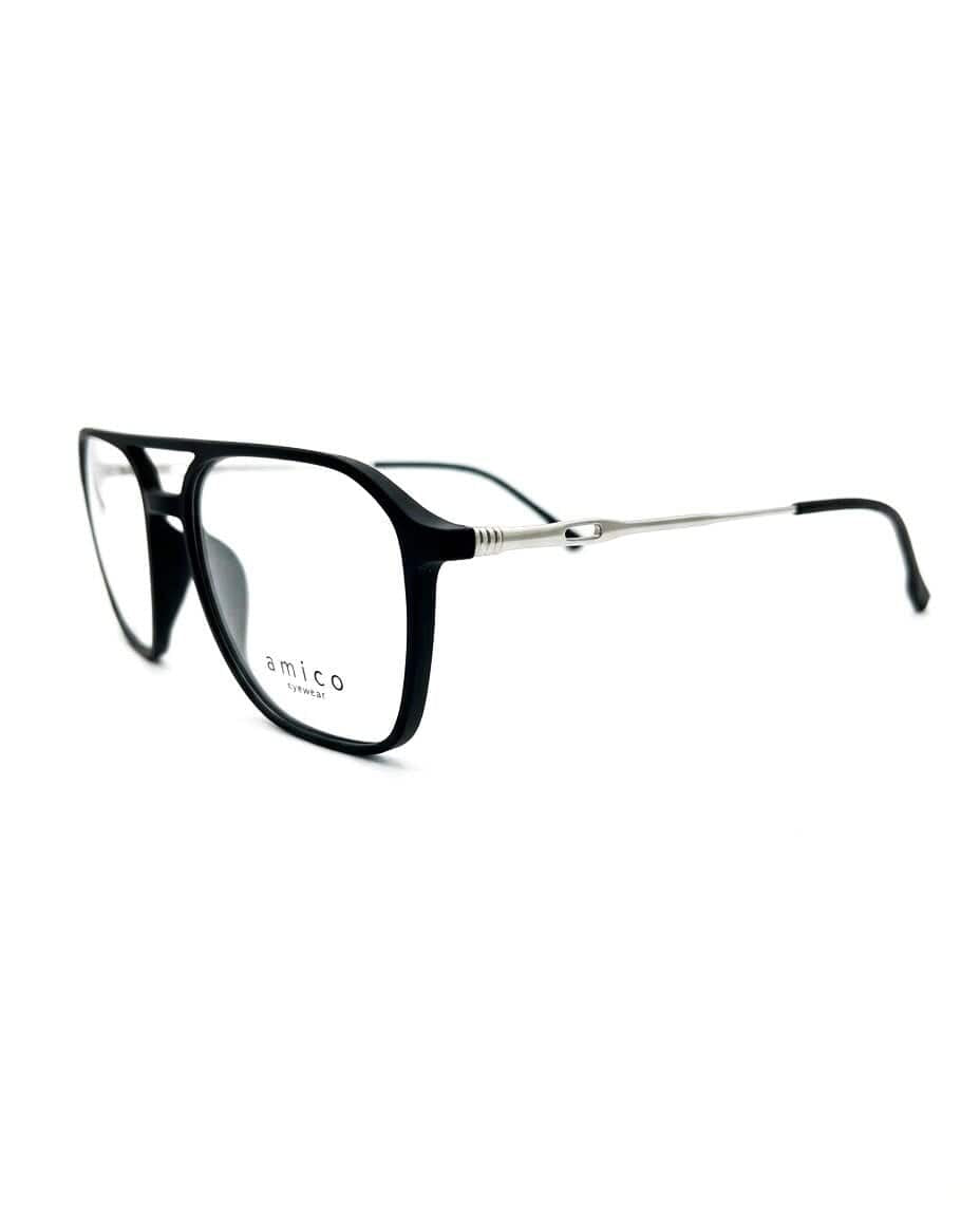 Lunettes Amico-Monture TR90 Flexible et double pont Noir Mat