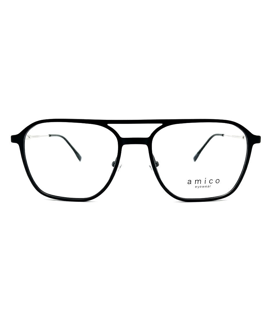 Lunettes Amico-Monture TR90 Flexible et double pont Noir Mat